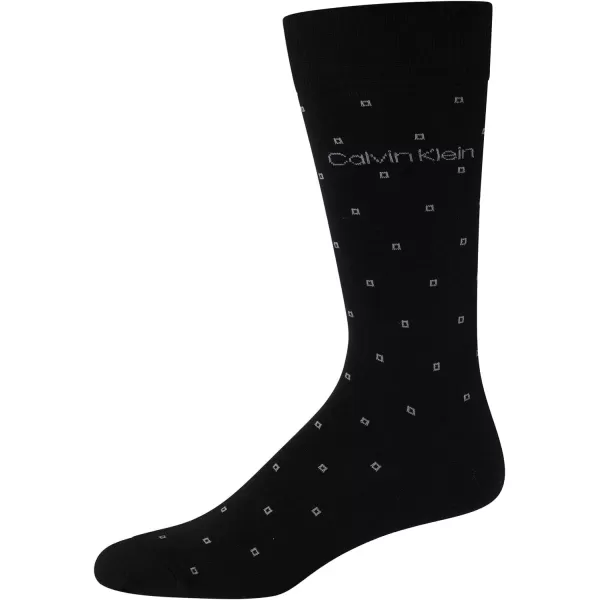 Calvin Klein Mens 6 Pack Mixed Pattern Dress SocksBlack Assorted