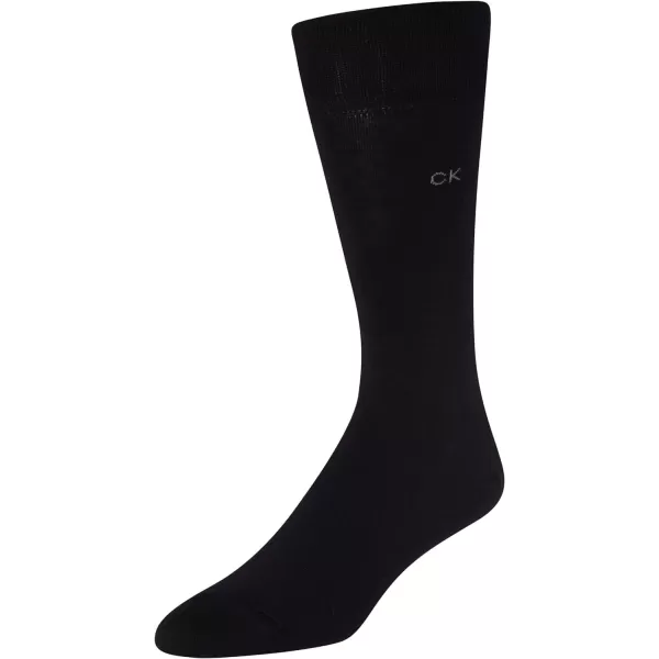 Calvin Klein Mens 6 Pack Mixed Pattern Dress SocksCharcoalGraphBlack