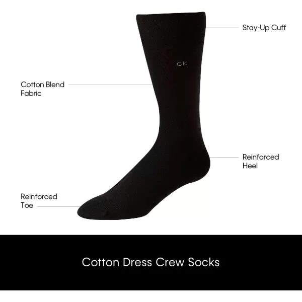 Calvin Klein Mens 6 Pack Mixed Pattern Dress SocksCharcoalGraphBlack