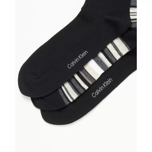 Calvin Klein Mens 6 Pack Mixed Pattern Dress SocksDark Stripes