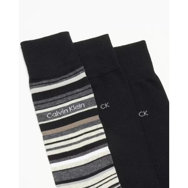 Calvin Klein Mens 6 Pack Mixed Pattern Dress SocksDark Stripes