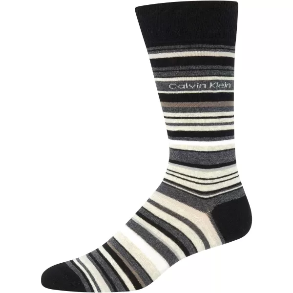 Calvin Klein Mens 6 Pack Mixed Pattern Dress SocksDark Stripes