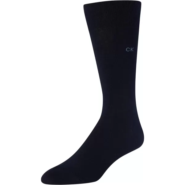 Calvin Klein Mens 6 Pack Mixed Pattern Dress SocksNavy Assorted