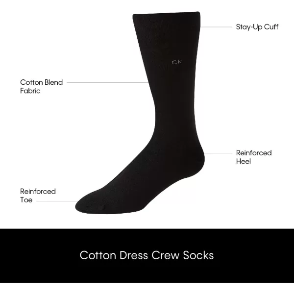 Calvin Klein Mens 6 Pack Mixed Pattern Dress SocksNavy Blue