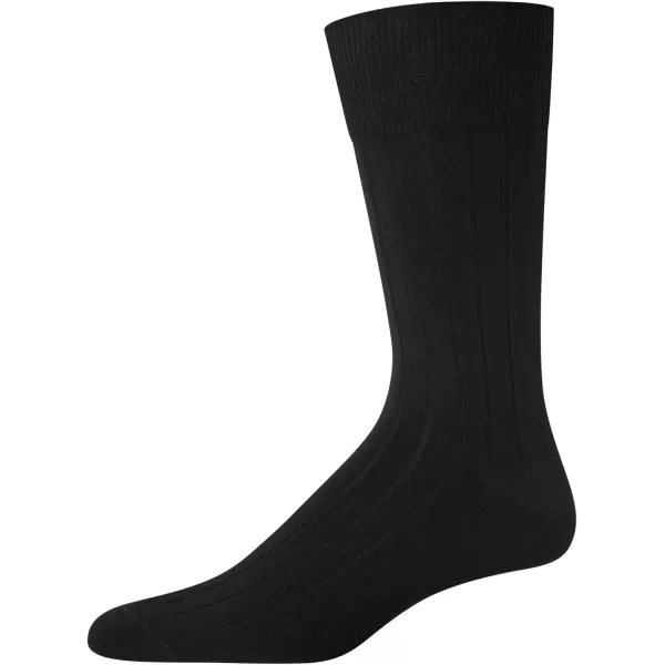 Calvin Klein Mens 6 Pack Mixed Pattern Dress SocksSolid Black