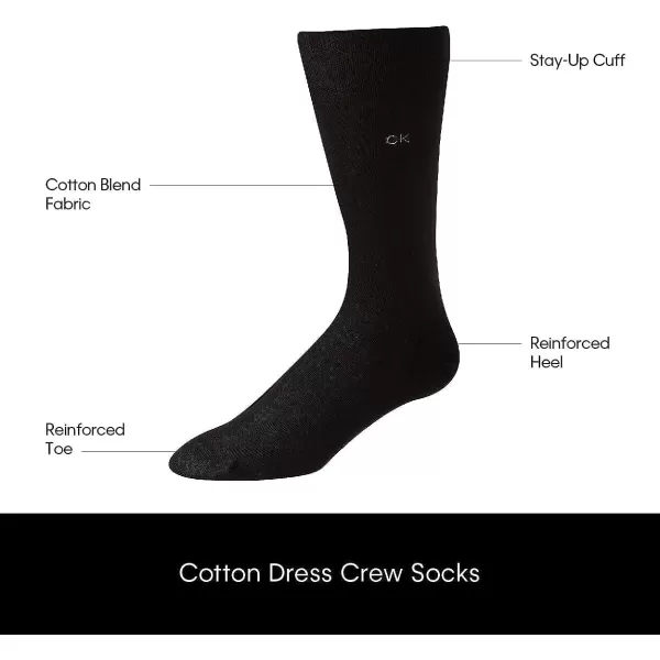 Calvin Klein Mens 6 Pack Mixed Pattern Dress SocksSolid Black