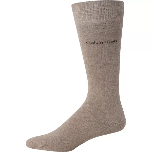 Calvin Klein Mens 6 Pack Mixed Pattern Dress SocksTan Assorted