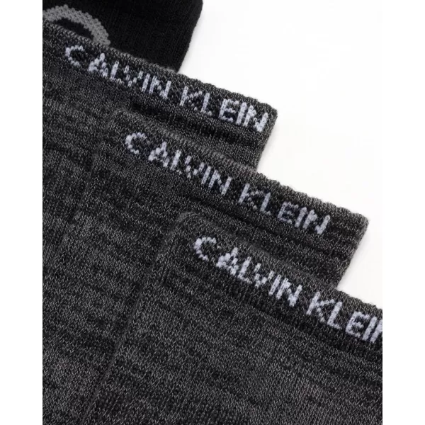 Calvin Klein Mens 6 Pair Athletic Crew SocksBlack Logo