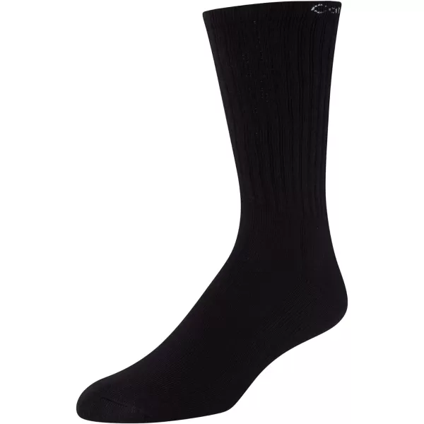 Calvin Klein Mens 6 Pair Athletic Crew SocksBlack Solid