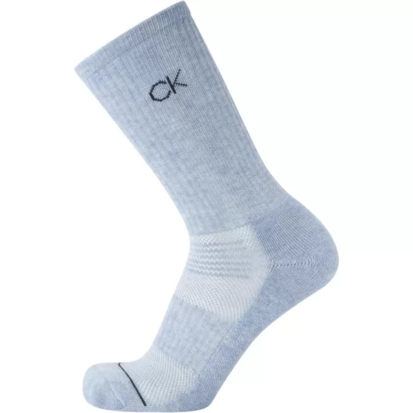 Calvin Klein Mens 6 Pair Athletic Crew SocksBlue Assorted