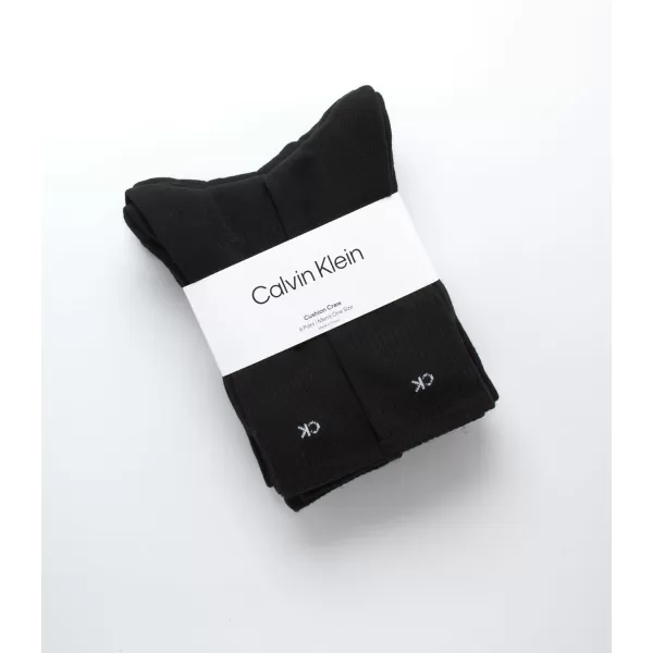 Calvin Klein Mens 6 Pair Athletic Crew SocksPure Black