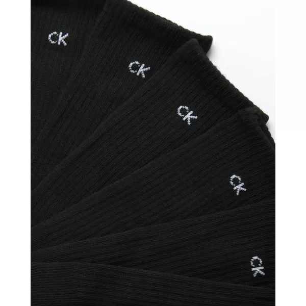 Calvin Klein Mens 6 Pair Athletic Crew SocksPure Black