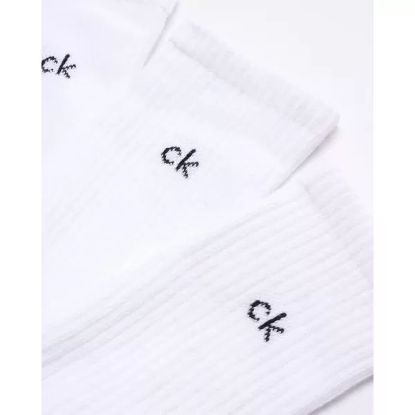 Calvin Klein Mens 6 Pair Athletic Crew SocksWhite