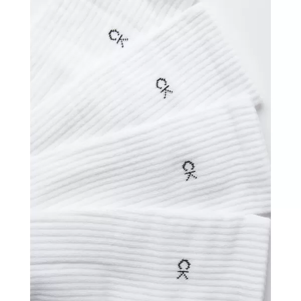 Calvin Klein Mens 6 Pair Athletic Crew SocksWhite Logo