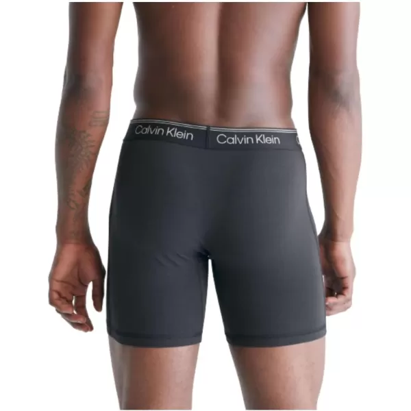 Calvin Klein Mens Athletic Active 2Pack Boxer BriefAmazon ExclusiveBlack Grey Heather