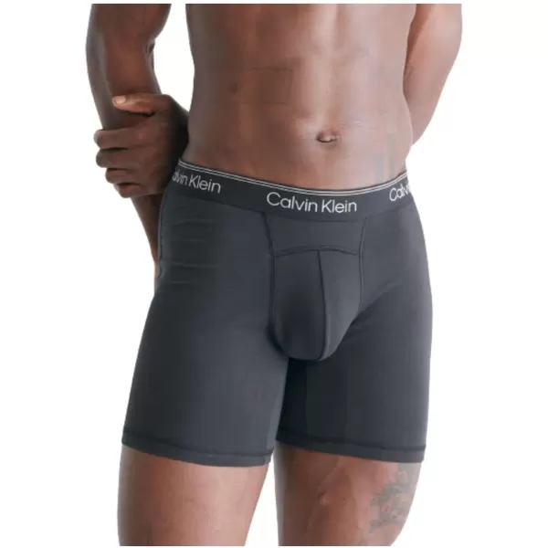 Calvin Klein Mens Athletic Active 2Pack Boxer BriefAmazon ExclusiveBlack Grey Heather