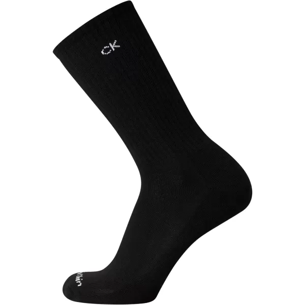 Calvin Klein Mens Athletic Socks  Cushion Crew Socks 10 PackBlack