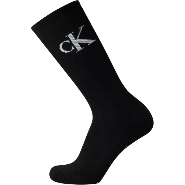 Calvin Klein Mens Athletic Socks  Cushion Crew Socks 10 PackBlack Light Grey Logo