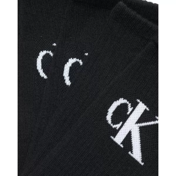 Calvin Klein Mens Athletic Socks  Cushion Crew Socks 10 PackBlack Light Grey Logo