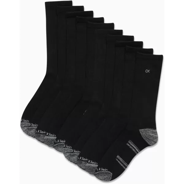 Calvin Klein Mens Athletic Socks  Cushion Crew Socks 10 PackBlackGrey