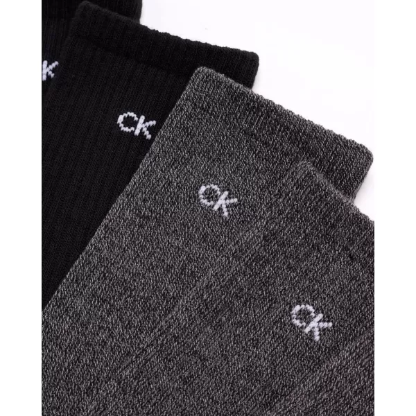 Calvin Klein Mens Athletic Socks  Cushion Crew Socks 10 PackGreyBlack