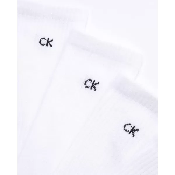 Calvin Klein Mens Athletic Socks  Cushion Crew Socks 10 PackWhite