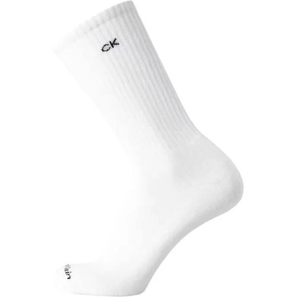 Calvin Klein Mens Athletic Socks  Cushion Crew Socks 10 PackWhite