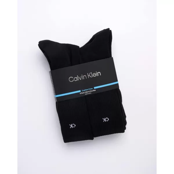 Calvin Klein Mens Athletic Socks  Cushion Crew Socks 5 PackBlack