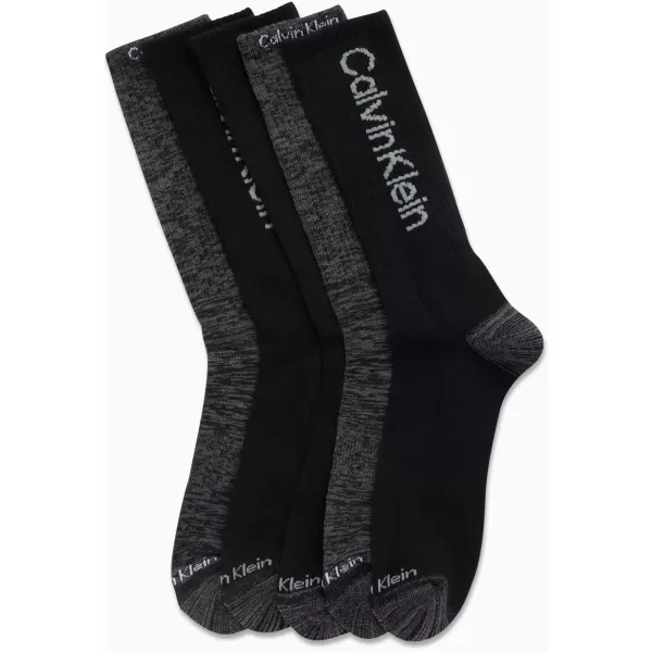 Calvin Klein Mens Athletic Socks  Cushion Crew Socks 5 PackBlack Logo