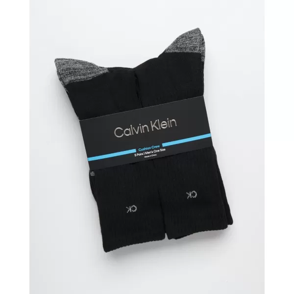 Calvin Klein Mens Athletic Socks  Cushion Crew Socks 5 PackBlackGrey