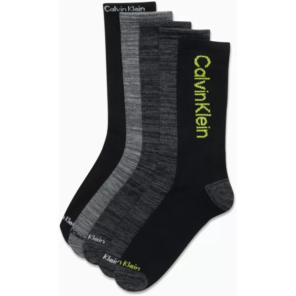 Calvin Klein Mens Athletic Socks  Cushion Crew Socks 5 PackGrey Assorted