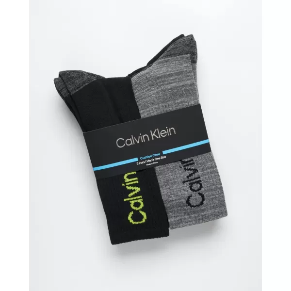 Calvin Klein Mens Athletic Socks  Cushion Crew Socks 5 PackGrey Assorted