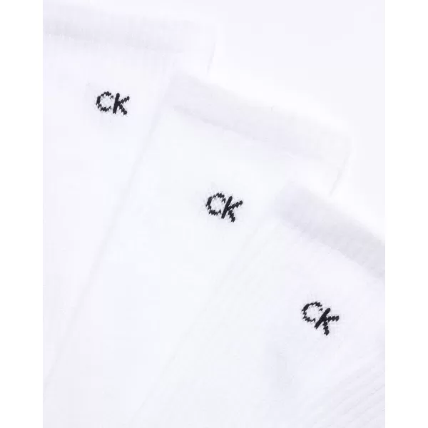 Calvin Klein Mens Athletic Socks  Cushion Crew Socks 5 PackWhite