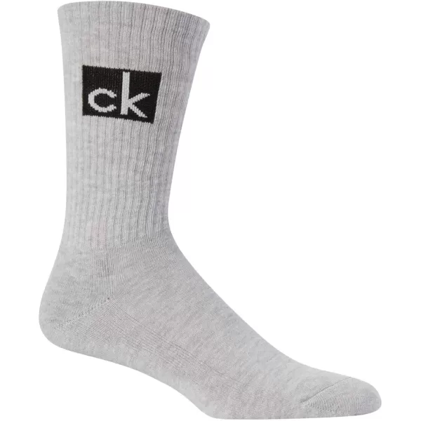 Calvin Klein Mens Athletic Socks  Lightweight Cotton Blend Crew Socks 8 PackBlackWhiteGrey