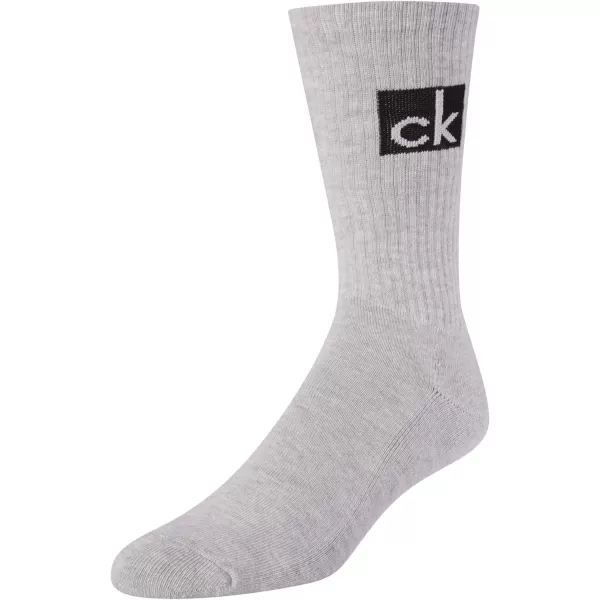 Calvin Klein Mens Athletic Socks  Lightweight Cotton Blend Crew Socks 8 PackBlackWhiteGrey