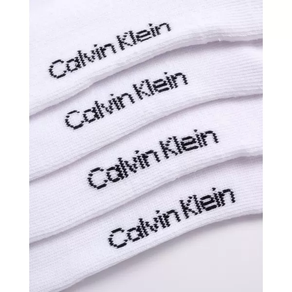 Calvin Klein Mens Athletic Socks  Lightweight Cotton Blend Crew Socks 8 PackWhite