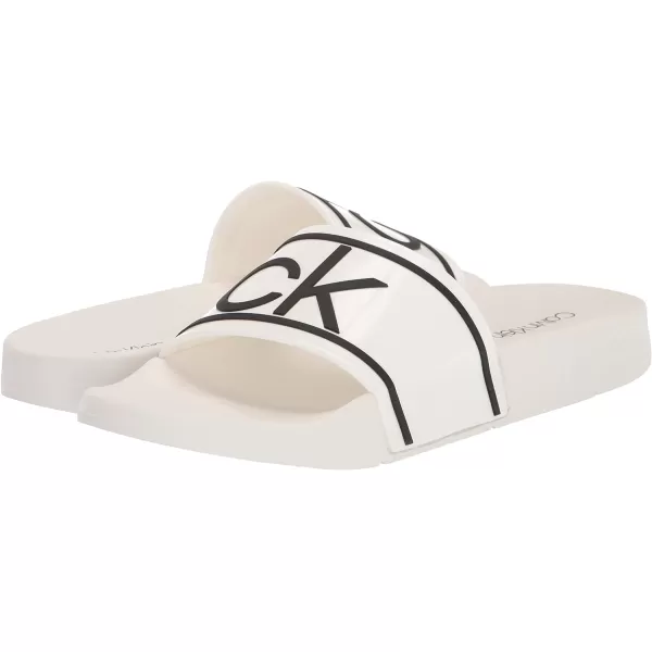 Calvin Klein Mens Austin Slide SandalWhite 164