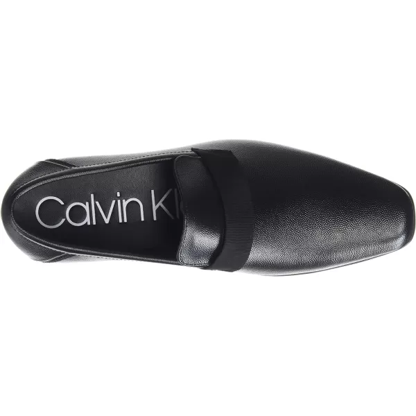 Calvin Klein Mens Bernard LoaferBlack Dimpled Emboss Leather