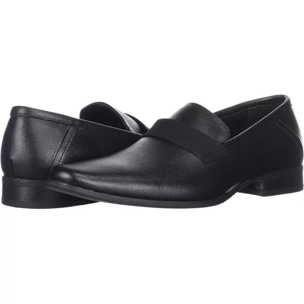 Calvin Klein Mens Bernard LoaferBlack Dimpled Emboss Leather
