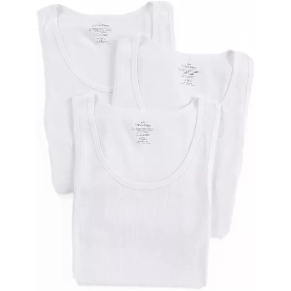 Calvin Klein Mens Big amp Tall Cotton Classics Big 3Pack Tank Top Undershirt3 White