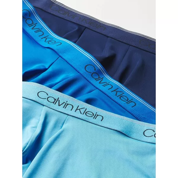 Calvin Klein Mens Big amp Tall Underwear Micro Stretch BigampTall 3Pack Boxer BriefNew Navy Artesian Blue Blue Paradise