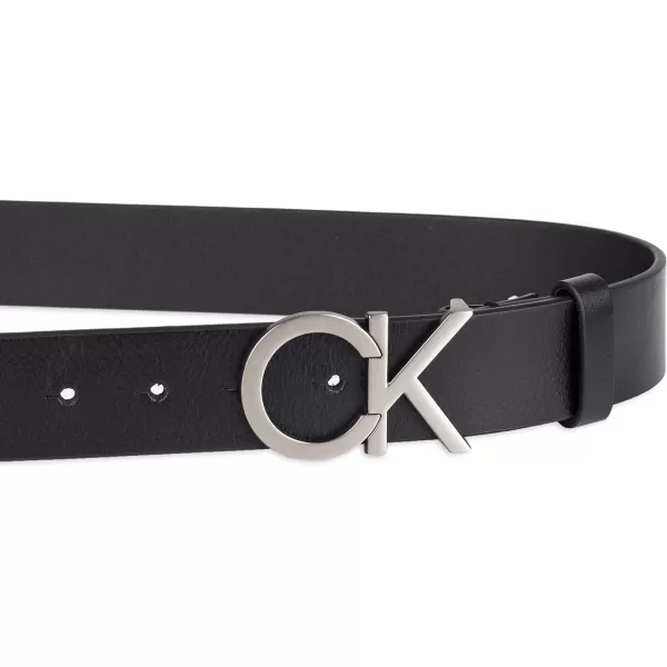 Calvin Klein Mens Casual CK Monogram Cut Out Buckle BeltDeep Black