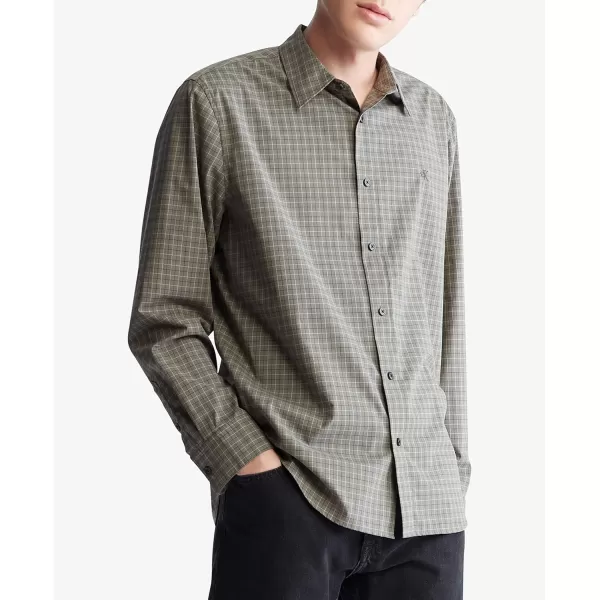 Calvin Klein Mens Check ButtonDown Easy ShirtJolly Green Bea