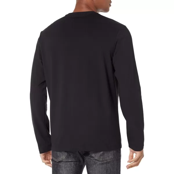 Calvin Klein Mens Ck Move Tech Pique Long Sleeve TeeBlack Beauty