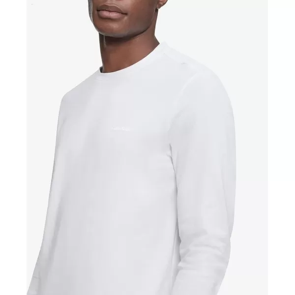 Calvin Klein Mens Ck Move Tech Pique Long Sleeve TeeBrilliant White