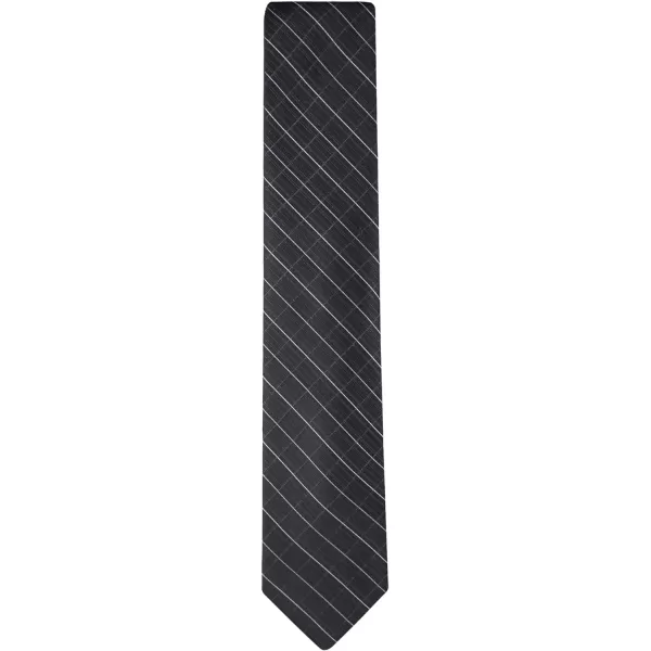 Calvin Klein Mens Classic Black Solid and Pattern Ties  Regular and Extra Large SizesBlack Etched Pattern