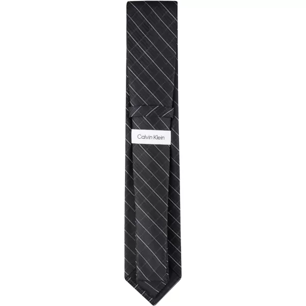 Calvin Klein Mens Classic Black Solid and Pattern Ties  Regular and Extra Large SizesBlack Etched Pattern