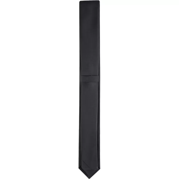 Calvin Klein Mens Classic Black Solid and Pattern Ties  Regular and Extra Large SizesBlack Luxe Solid