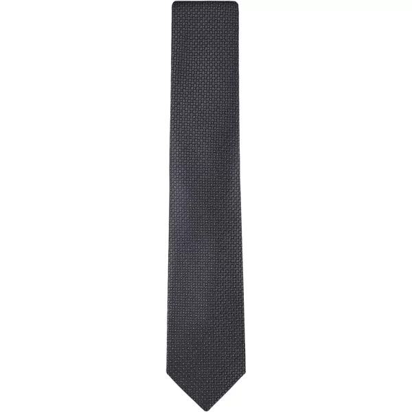 Calvin Klein Mens Classic Black Solid and Pattern Ties  Regular and Extra Large SizesBlack Micro Solid