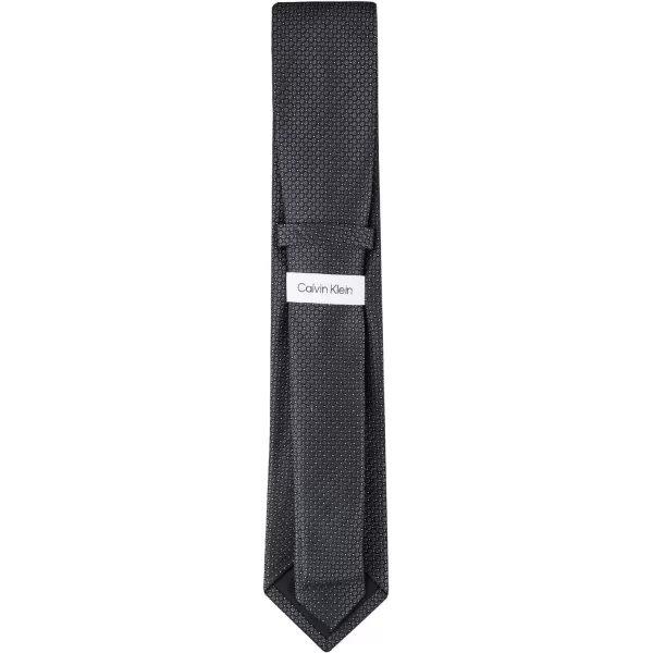 Calvin Klein Mens Classic Black Solid and Pattern Ties  Regular and Extra Large SizesBlack Micro Solid